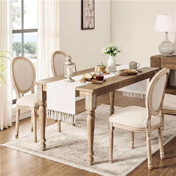 Farmhouse Table Runner,Rustic Table Runners 36Inches Long,Linen Boho TableRunner - Picture 3 of 8